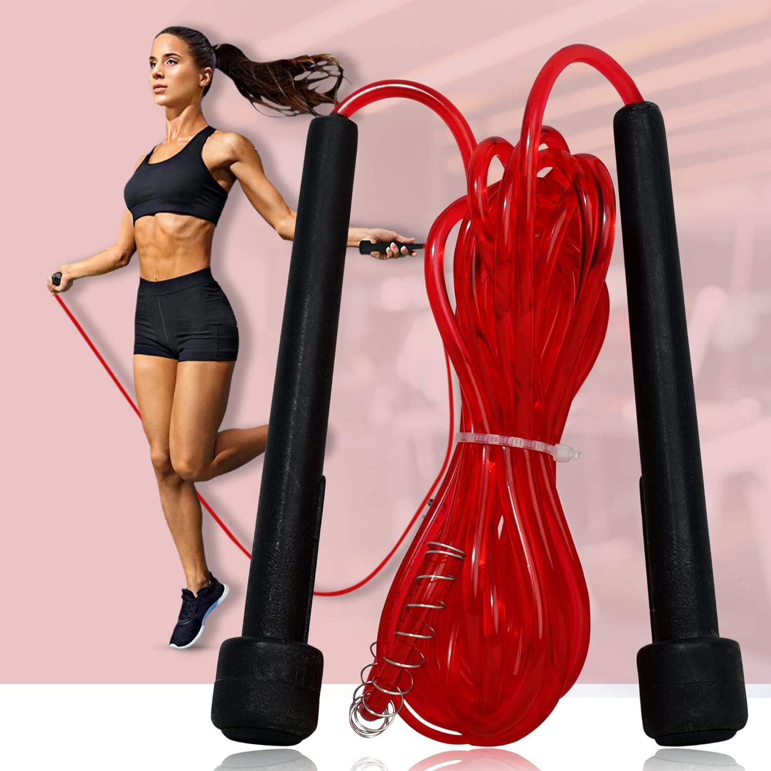 Premium Sports Speed Skipping Rope (Red)