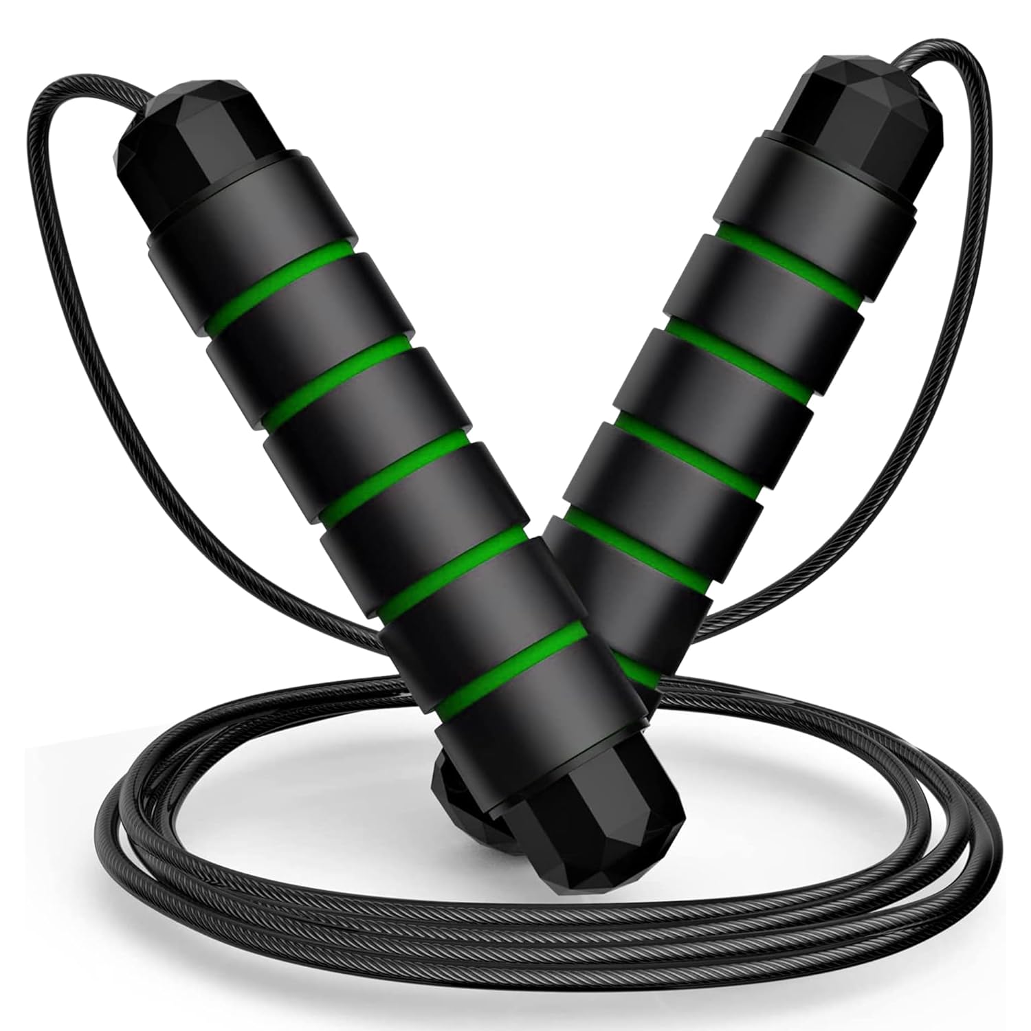 Premium Sports Speed Skipping Rope (Black &Green)