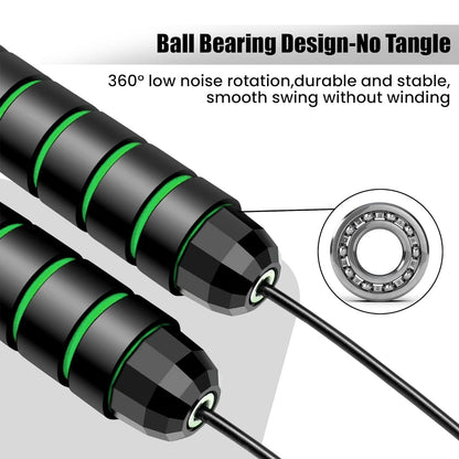 Premium Sports Speed Skipping Rope (Black &Green)