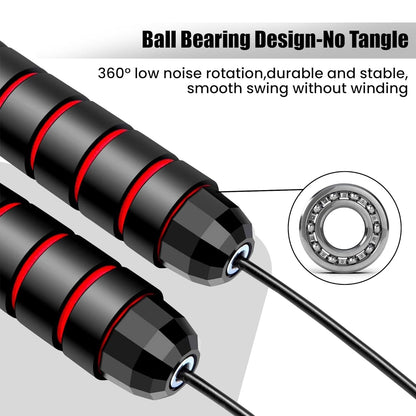Premium Sports Speed Skipping Rope(Black & Red)