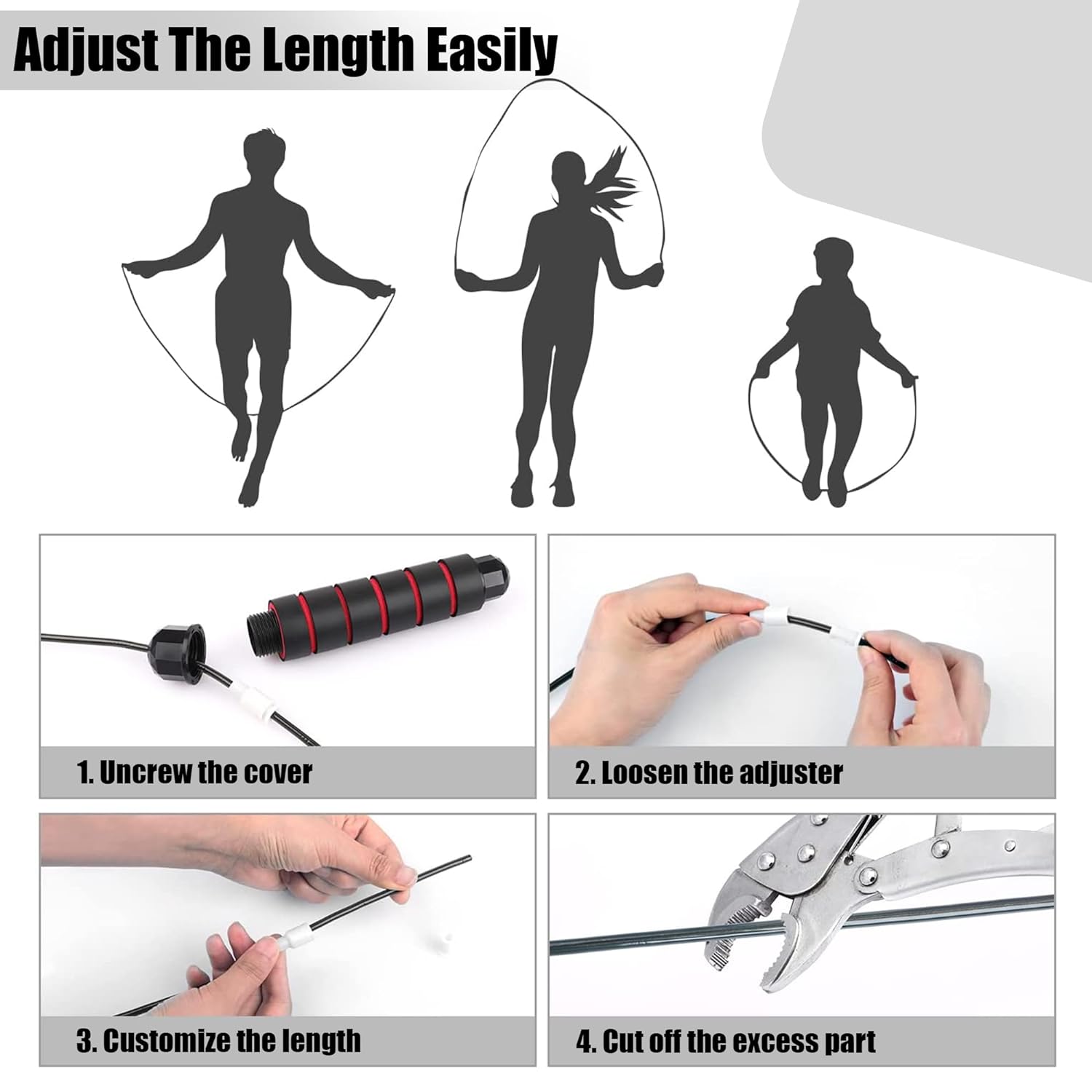 Premium Sports Speed Skipping Rope(Black & Red)