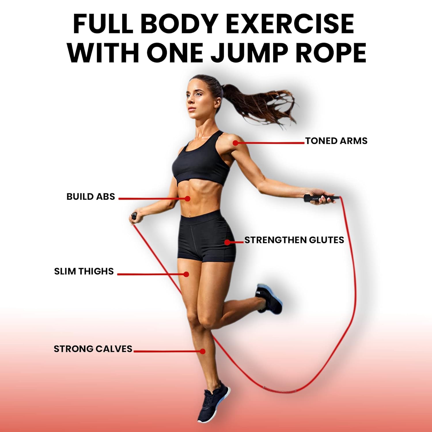 Premium Sports Speed Skipping Rope (Red)